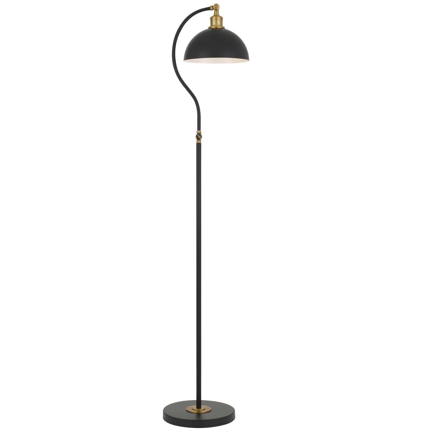 TFS FLOOR LAMP 25wE27max L375 W280 H:1550 SHADE D:250 H:215 BLACK SATIN/ BRASS