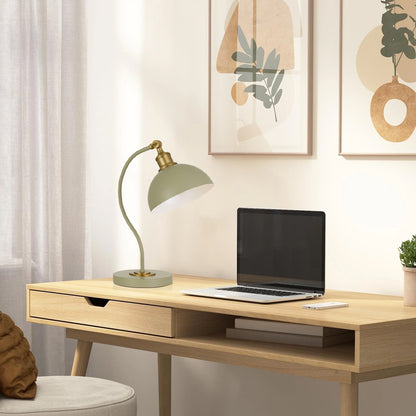 TFS TABLE LAMP 25wE27max L:285 W:200x H:415 SHADE D:200 H:190 GREEN SATIN/ BRASS