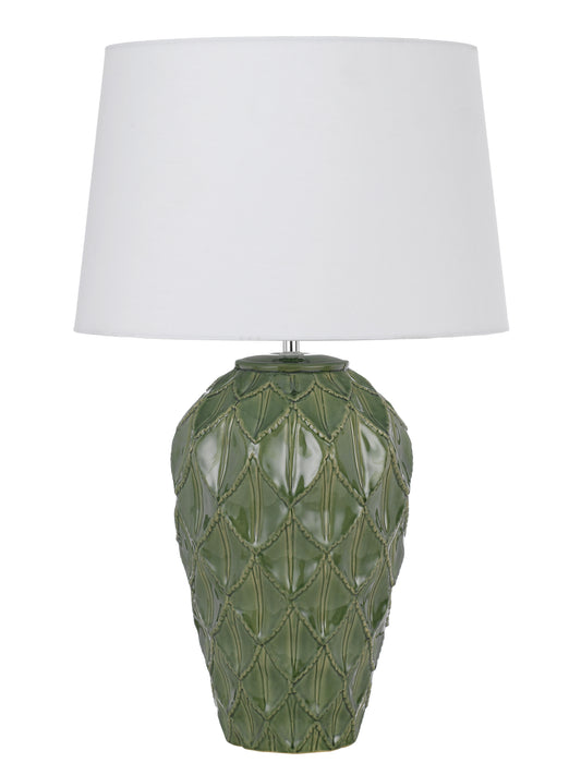 TFS CERAMIC TABLE LAMP 25wE27max D:400 H:640 GREEN / WHITE