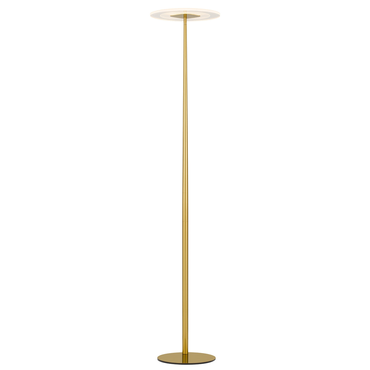 TFS LED FLOOR LAMP 12wLED 3CCT DIM 1800LM H1550 D350 foot swtch ANT GOLD