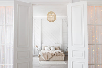 TFS 40 PENDANT 25wE27max D400 H430 cab1.5m NATURAL RATTAN