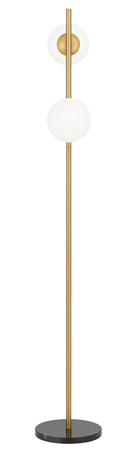 TFS 2 LIGHTS FLOOR LAMP 2x25wE27 D:240 H:150 ANT GOLD/BLCK MARBLE/OPAL MTT