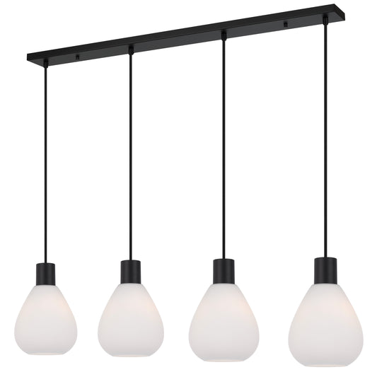 Matera TFS 4 LIGHTS PENDANT 4x25wE27max D:160 H:210 TEX:2m BLACK MATT/OPAL MATT