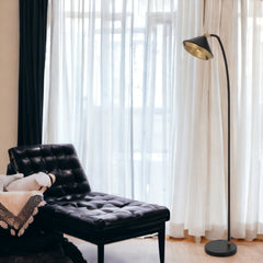 TFS FLOOR LAMP 6wG9max L310 W200 H1380 foot switch BLACK MATT/YELLOW BRASS