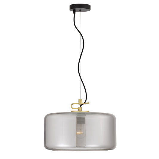 TFS LARGE PENDANT 25wE27max D:400 H:200 cab:2m BRASS MATT/SMOKE