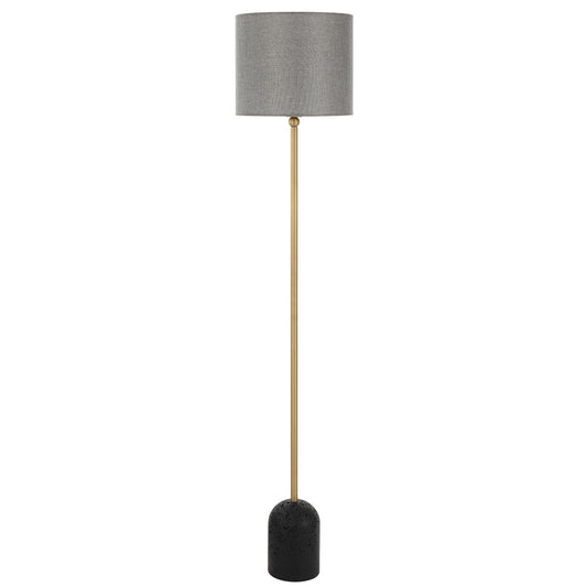 Huelva TFS FLOOR LAMP 25wE27max D:300 H:1550 FOOT SWT BLACK TRAVERTNE/DARK ANT BRAS/ DGREY