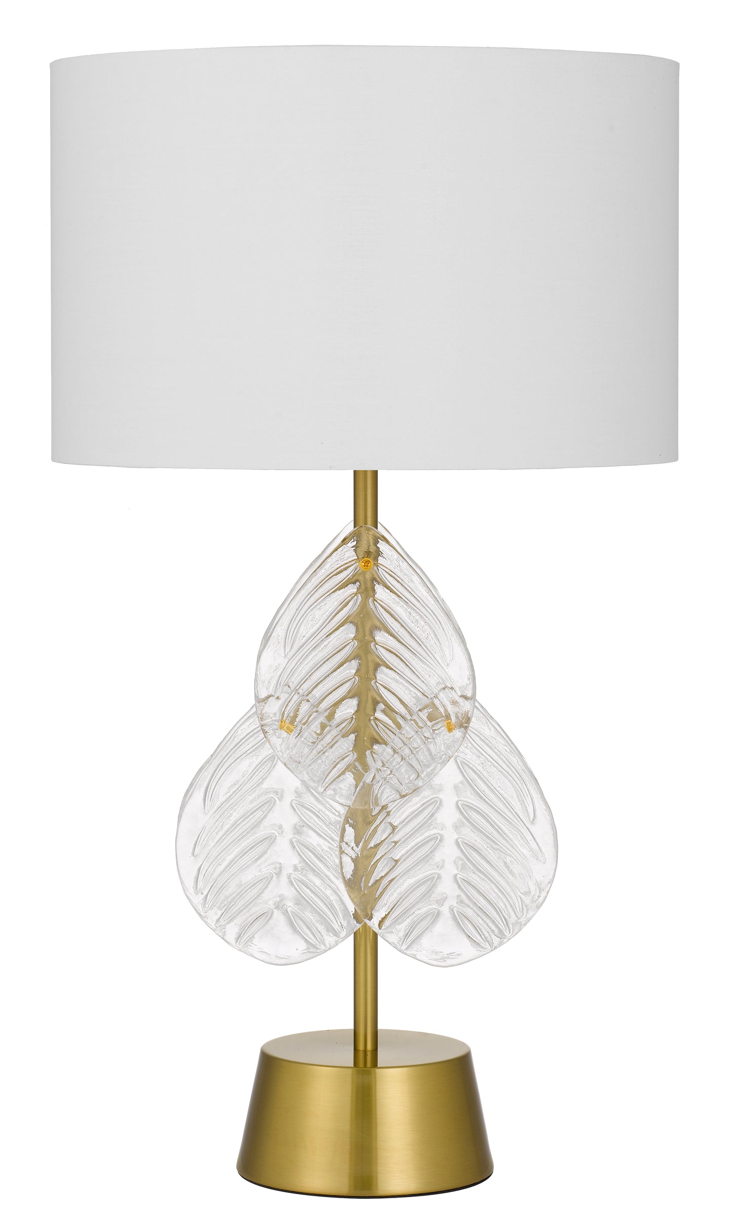 TFS TABLE LAMP 25wE27max D:380 H:700 Inline Switch GOLD / WHITE SHADE