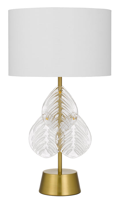 TFS TABLE LAMP 25wE27max D:380 H:700 Inline Switch GOLD / WHITE SHADE