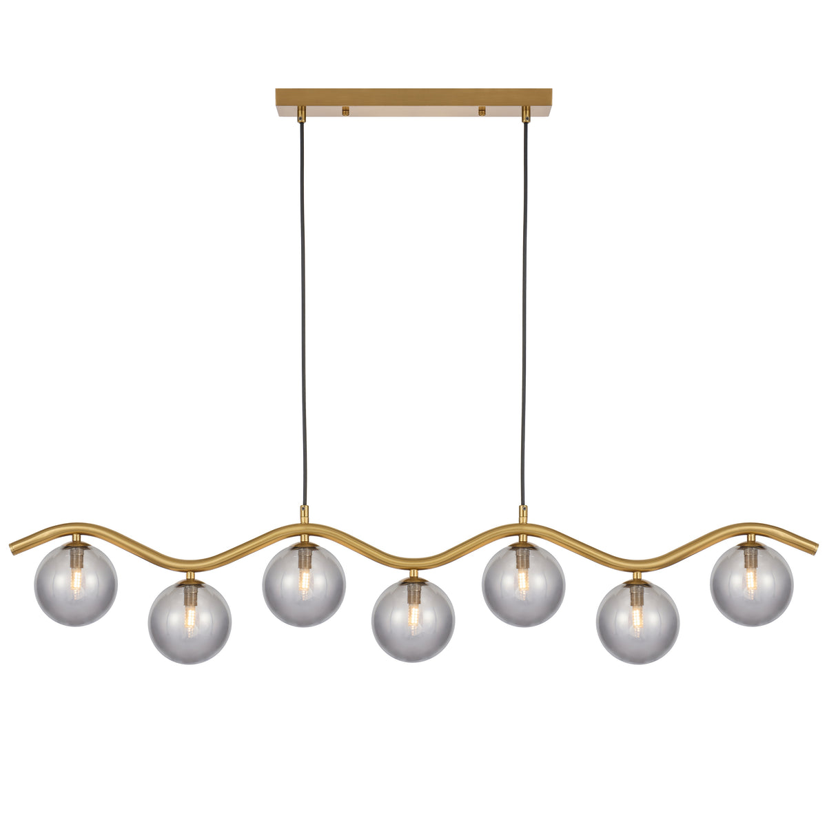 Lumoville TFS 7LT PENDANT 7x6wG9max KIT L1150 W120 H200 CAB2m ANT GOLD/ SMOKE