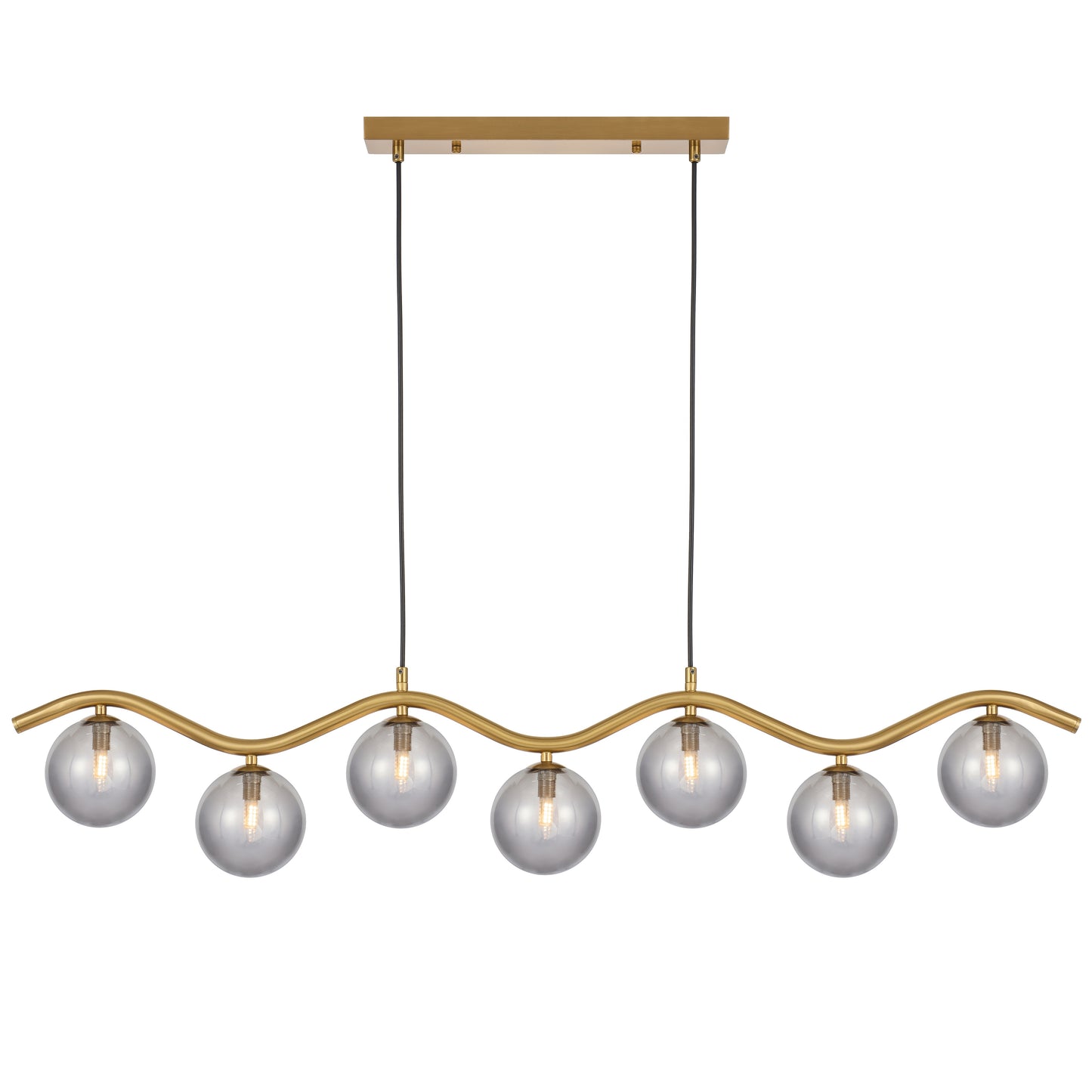 Lumoville TFS 7LT PENDANT 7x6wG9max KIT L1150 W120 H200 CAB2m ANT GOLD/ SMOKE