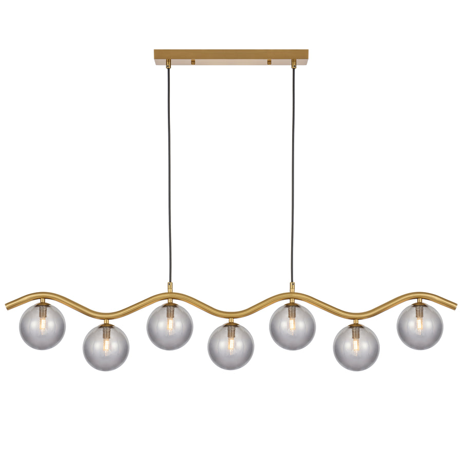 Lumoville TFS 7LT PENDANT 7x6wG9max KIT L1150 W120 H200 CAB2m ANT GOLD/ SMOKE