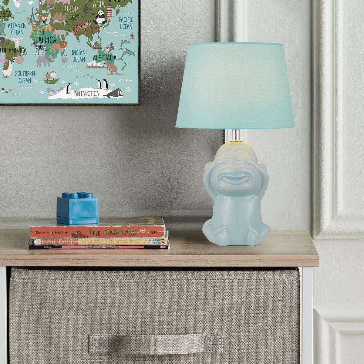 TFS CERAMIC TABLE LAMP 25wE27max H:380 D:215 BLUE/BLUE