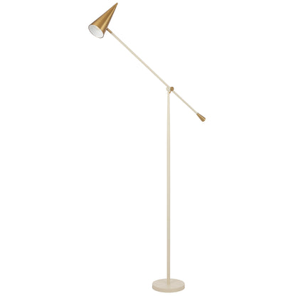 TFS FLOOR LAMP 25wE27max L1000 W250 H2350 FOOT SWT BEIGE / BRASS