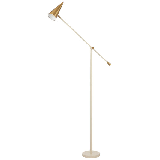 TFS FLOOR LAMP 25wE27max L1000 W250 H2350 FOOT SWT BEIGE / BRASS