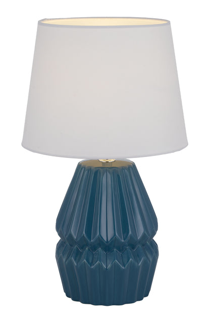 TFS CERAMIC TABLE LAMP 25wE27max H:385 D:230 BLUE/WHITE