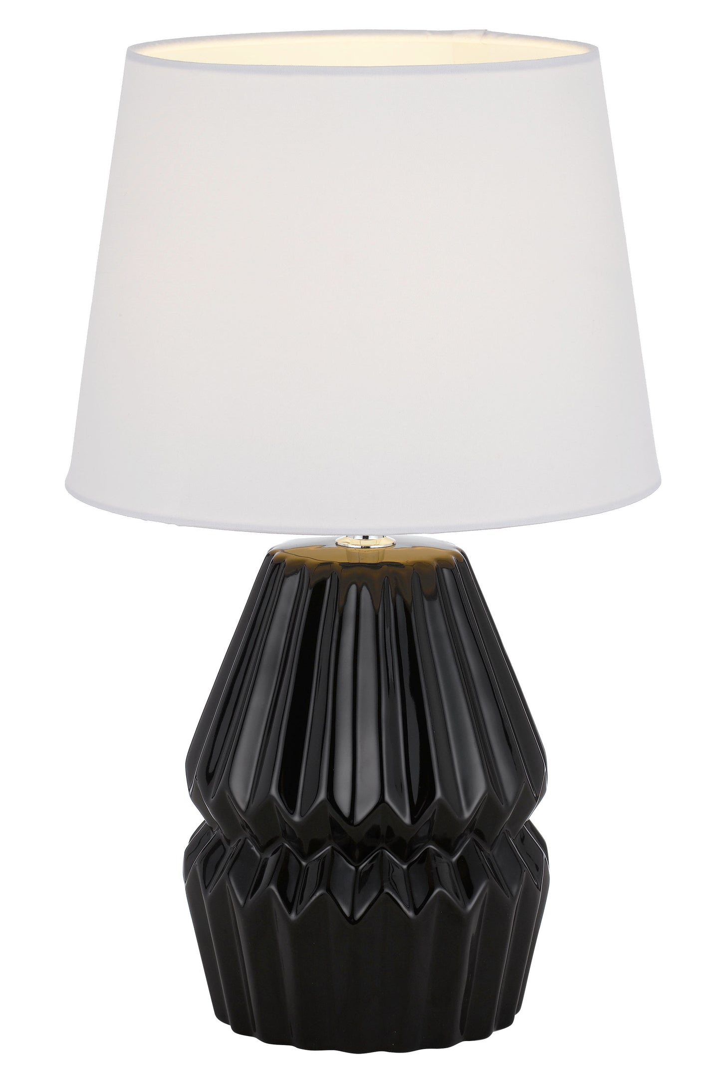 TFS CERAMIC TABLE LAMP 25wE27max H:385 D:230 BLACK/WHITE