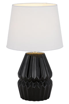 TFS CERAMIC TABLE LAMP 25wE27max H:385 D:230 BLACK/WHITE
