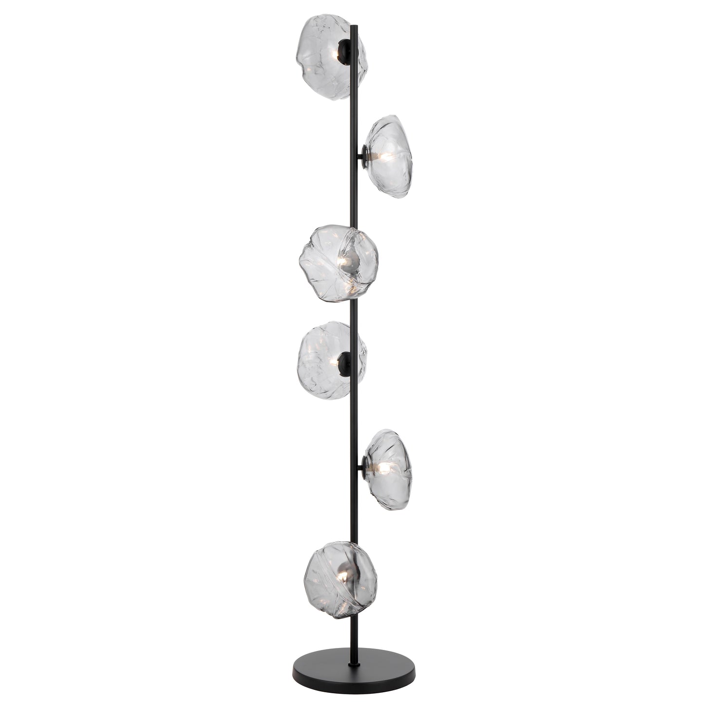 Reims TFS FLOOR LAMP 6 LTS 6x6wG9max H1600 GLASS D200 BLACK / SMOKE GLASS