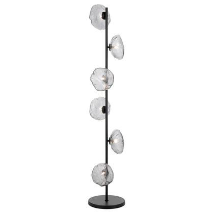 Reims TFS FLOOR LAMP 6 LTS 6x6wG9max H1600 GLASS D200 BLACK / SMOKE GLASS