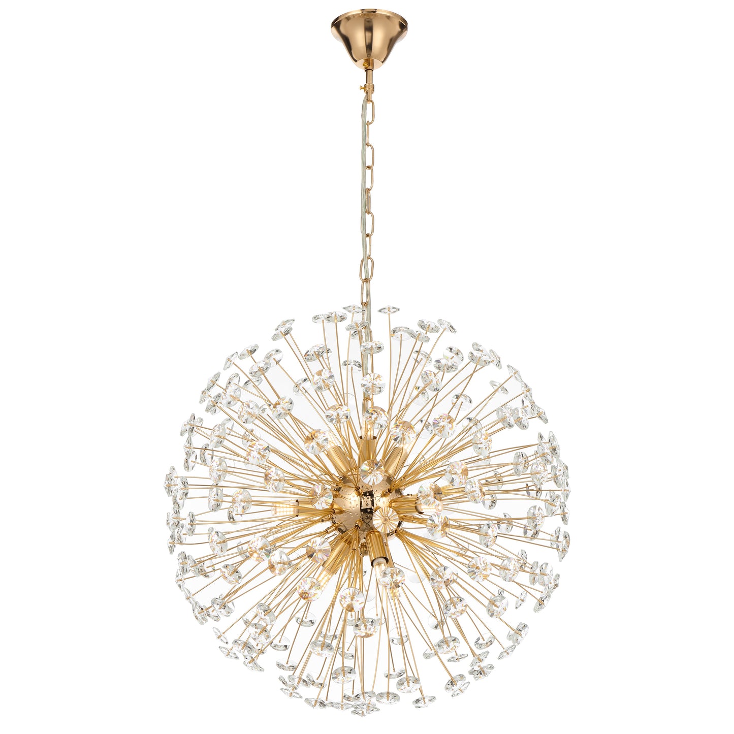 Tarragona TFS 9 LT PENDANT 9x6wG9max D:500 CHAIN 2M CRYS H200 GOLD / CLEAR