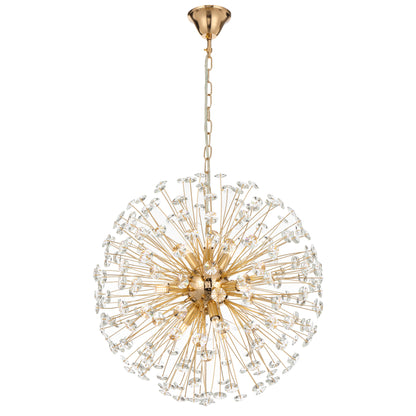 Tarragona TFS 9 LT PENDANT 9x6wG9max D:500 CHAIN 2M CRYS H200 GOLD / CLEAR