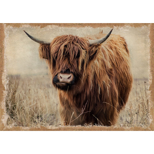 Highland Cattle Hessian Print