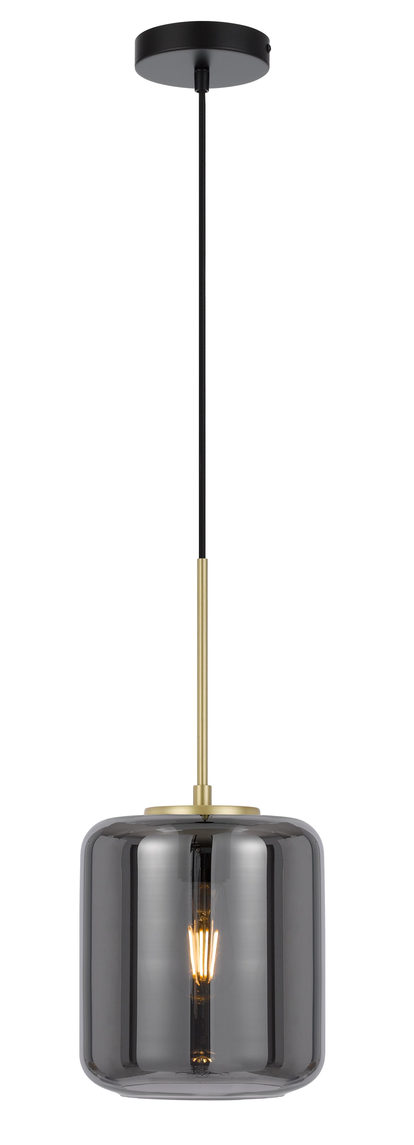 TFS SMALL PENDANT 25wE27max D:210 H:230 cab:2m BRASS MATT/SMOKE