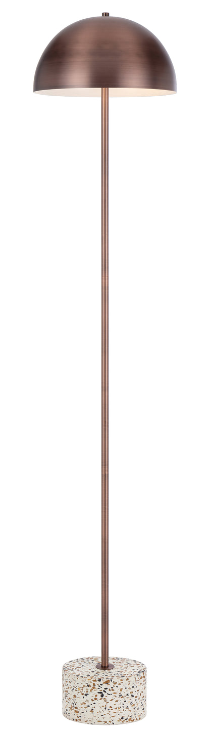 TFS FLOOR LAMP 2x25wE27max D:300 H:1500 cable2.0 foot swt WHITE TERRAZZO/BRONZE