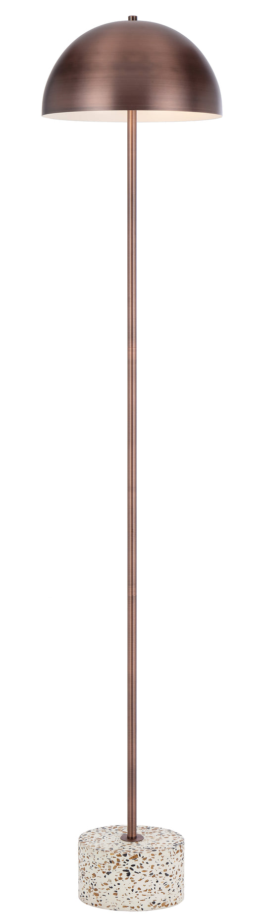 TFS FLOOR LAMP 2x25wE27max D:300 H:1500 cable2.0 foot swt WHITE TERRAZZO/BRONZE