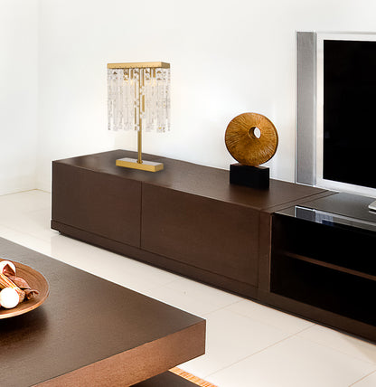 TFS 2 LIGHTS TABLE LAMP 2 x 28wG9max L:250 H:470 ANTI GOLD/CLEAR Inline Switch