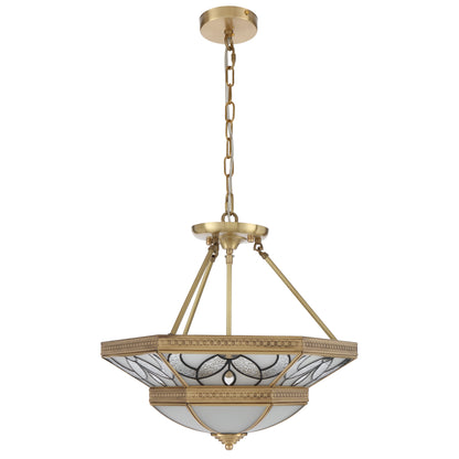 Vitawood TFS PE CTC 4x25wE27max D:500 H:208 chain:2M BRASS/FROST GLASS