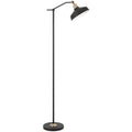 TFS FLOOR LAMP 25wE27max L440 W250 H1500 FOOT SWTCH BLACK MATT/ ANT BRASS