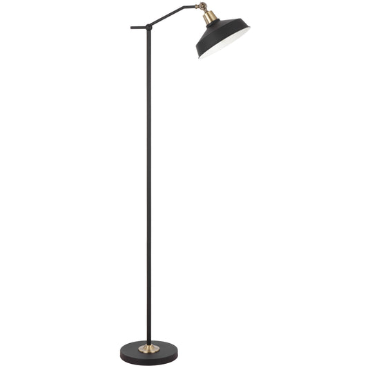 TFS FLOOR LAMP 25wE27max L440 W250 H1500 FOOT SWTCH BLACK MATT/ ANT BRASS