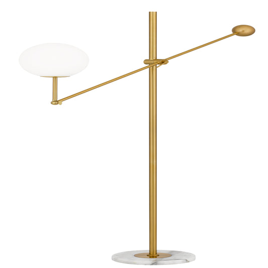 TFS FLOOR LAMP 25wE27max L:1200 H:1800 Foot Switch GOLD / OPAL