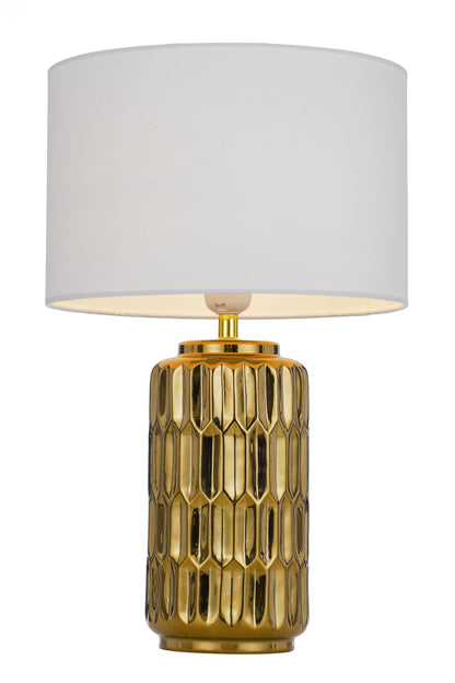 TFS CERAMIC TABLE LAMP 25wE27max H:445 D:280 GOLD/WHITE