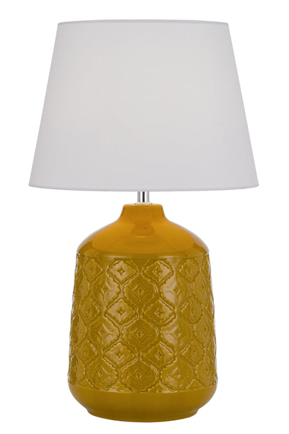 TFS CERAMIC TABLE LAMP 25wE27max H:535 D:300 BUTTERSCOTCH/WHITE