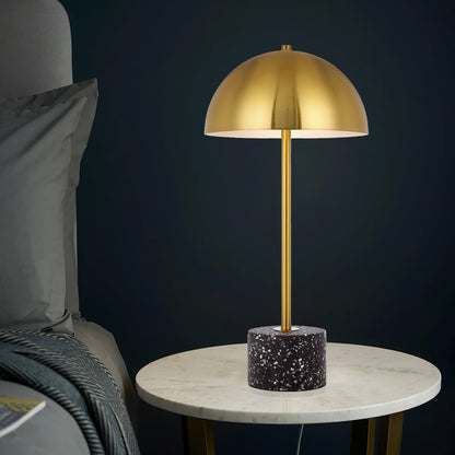 TFS TABLE LAMP 2x25wE27max D:250 H:500 inline switch BLACK TERRAZZO / ANT GOLD