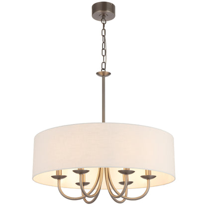 Noraton TFS 6LT PENDANT 6x25wE14max D700 H650 chain 2M DARK NICKEL MATT/ IVORY LINEN