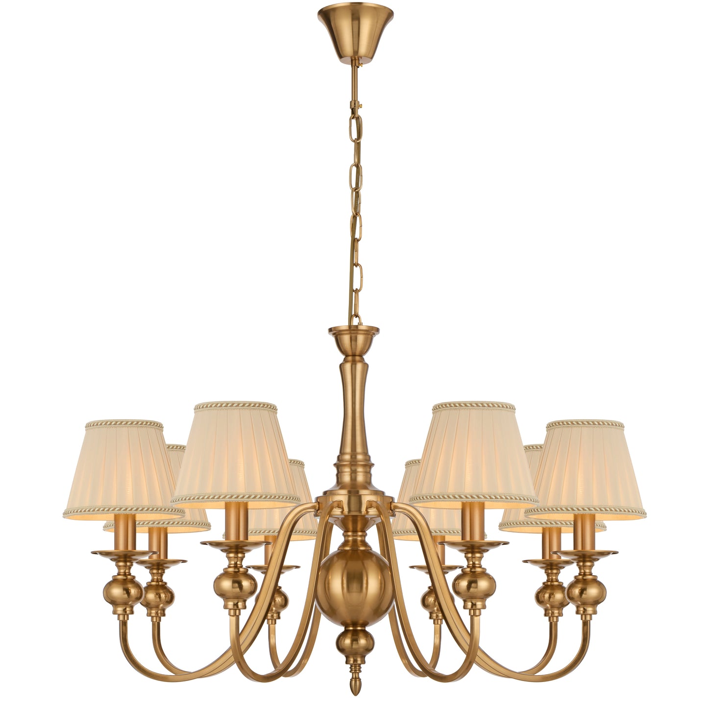 Rivaline TFS 8LT PENDANT W/SHADE 8x25wE14max D:790 H:550 chain 2m COPPER / CREAM