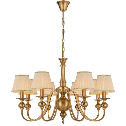 Rivaline TFS 8LT PENDANT W/SHADE 8x25wE14max D:790 H:550 chain 2m COPPER / CREAM