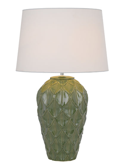TFS CERAMIC TABLE LAMP 25wE27max D:400 H:640 GREEN / WHITE