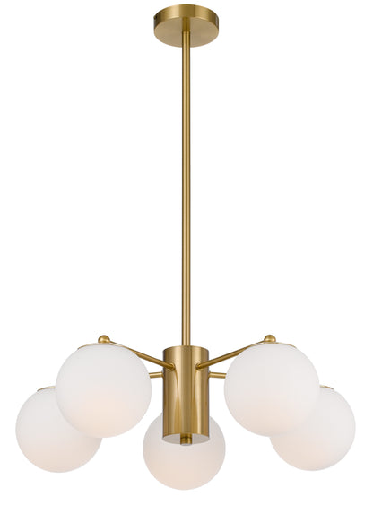 TFS 5LT PENDANT 5x25wE27 D:600 H:185 ANTI GOLD & OPAL MATT ROD:2*600+1*300