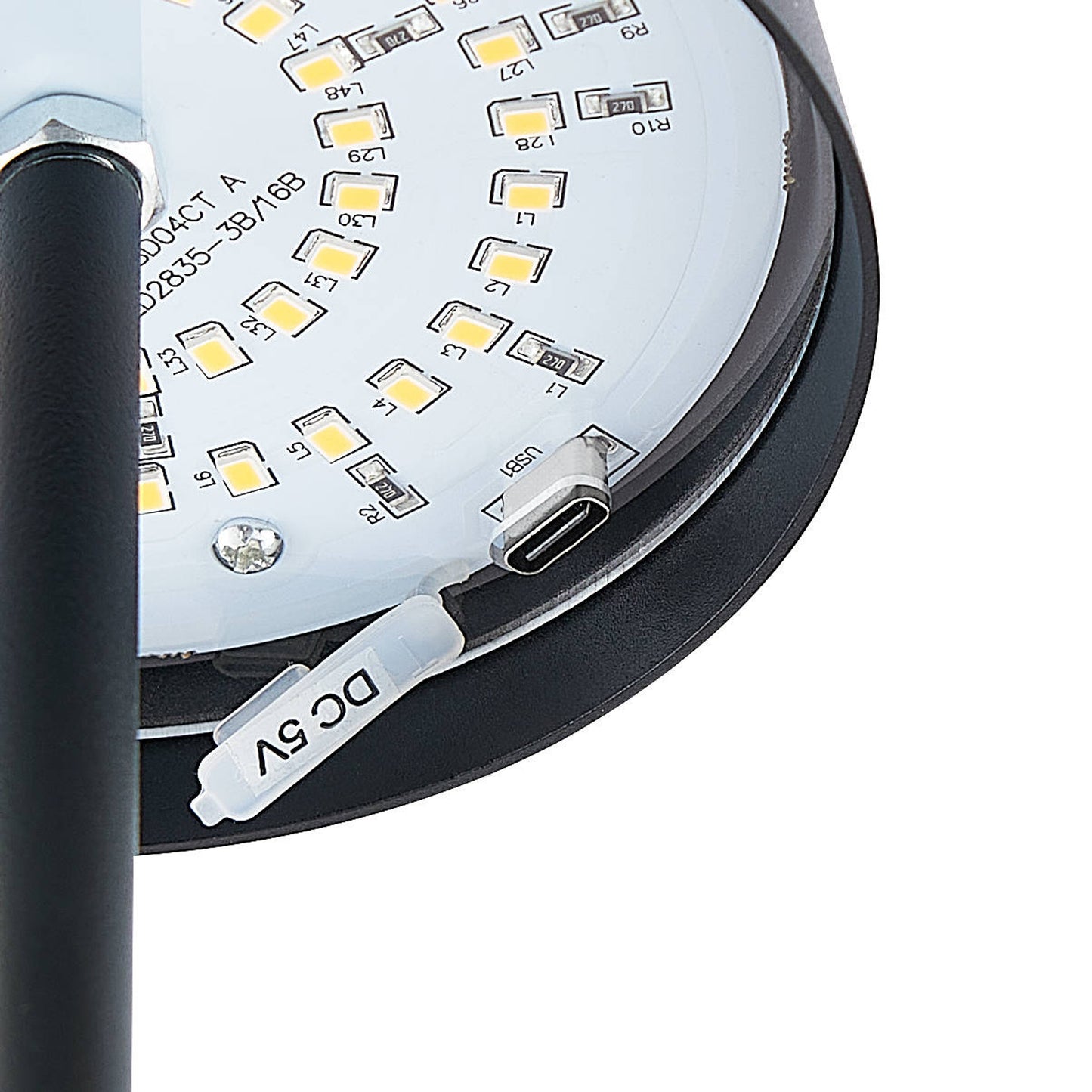TFS RECHARGEABLE TABLE LAMP 3wLED D108 H380 IP54 1.5M 3000 K 300LM 2X2000mah BLACK SAND