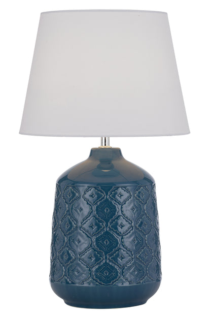 TFS CERAMIC TABLE LAMP 25wE27max H:535 D:300 BLUE/WHITE