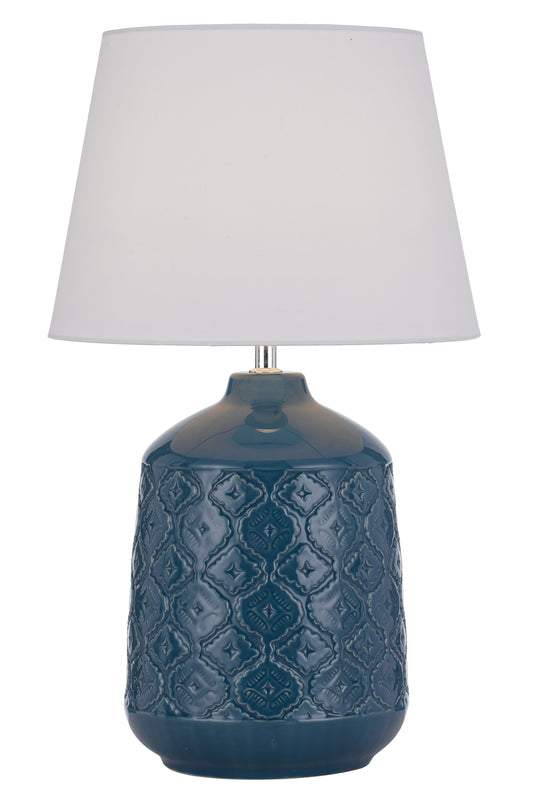 TFS CERAMIC TABLE LAMP 25wE27max H:535 D:300 BLUE/WHITE