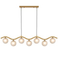 Norawood TFS 7LT PENDANT 7x6wG9max KIT L1150 W120 H200 CAB2m ANT GOLD/ FROST TEAR PATTERN