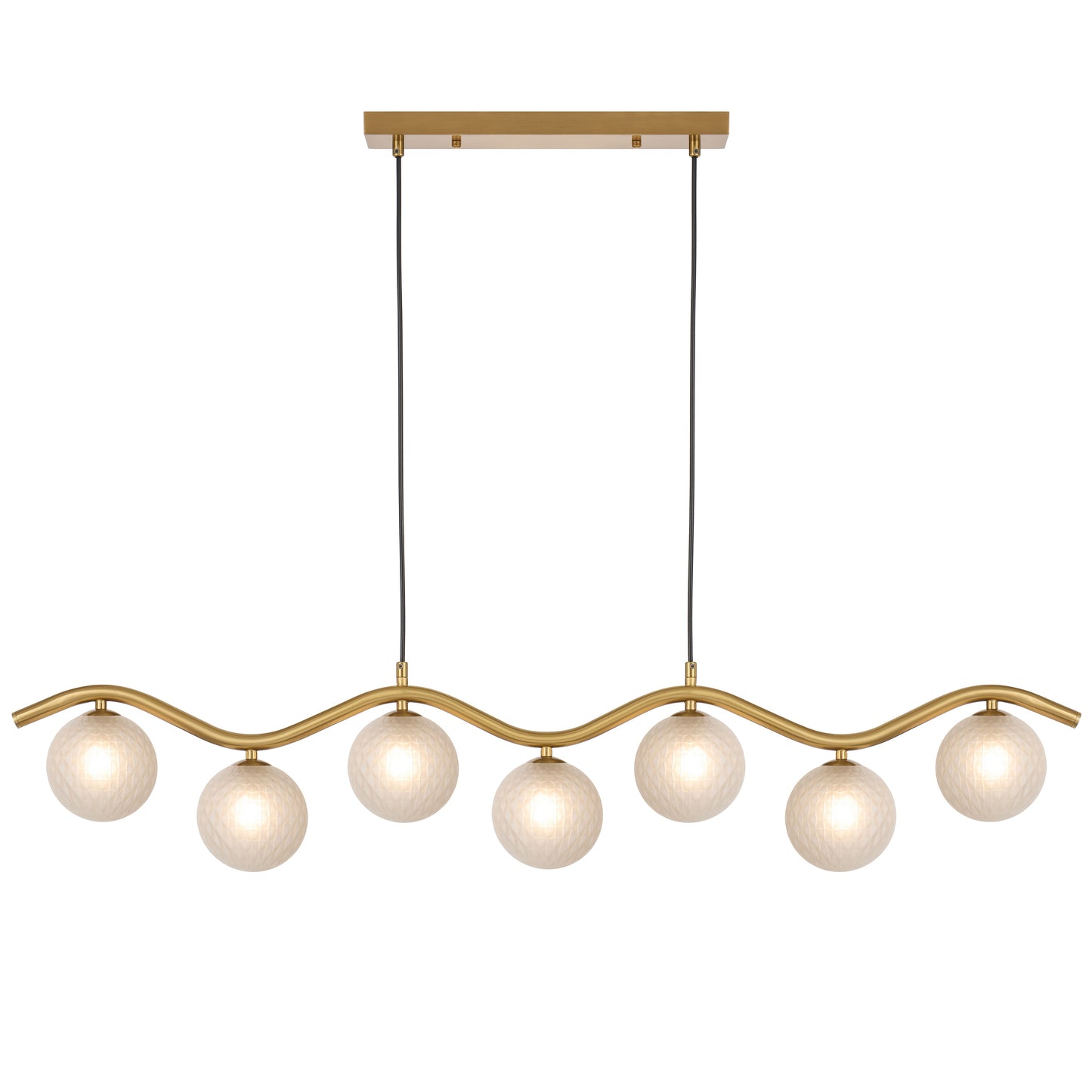 Norawood TFS 7LT PENDANT 7x6wG9max KIT L1150 W120 H200 CAB2m ANT GOLD/ FROST TEAR PATTERN