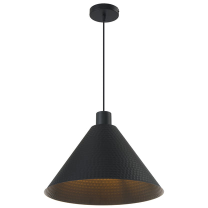 TFS 43CM PENDANT 25wE27max D430 H250 TEX 2M BLACK SATIN