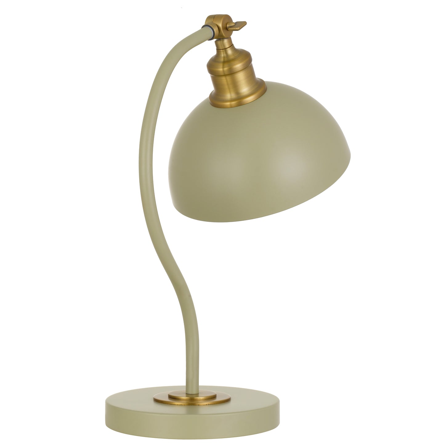 TFS TABLE LAMP 25wE27max L:285 W:200x H:415 SHADE D:200 H:190 GREEN SATIN/ BRASS