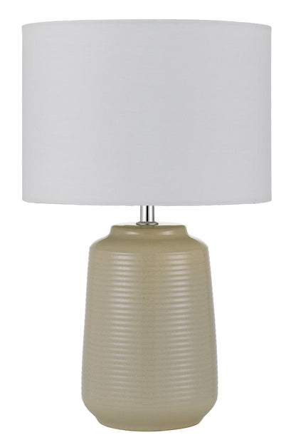 TFS CERAMIC TABLE LAMP 25wE27max H:425 D:260 CREAM/WHITE